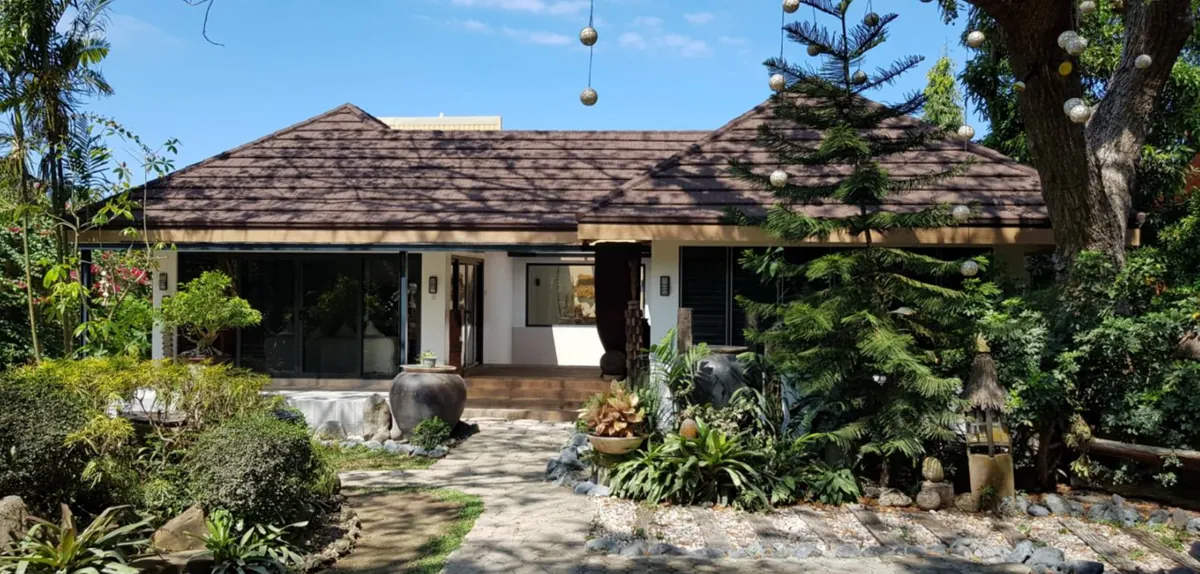 Residential bungalow with glass sliding doors